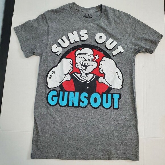 Popeye Suns Out Guns Out T-Shirt Officially Licensed Merchandise Adult Tee Small - Picture 2 of 7
